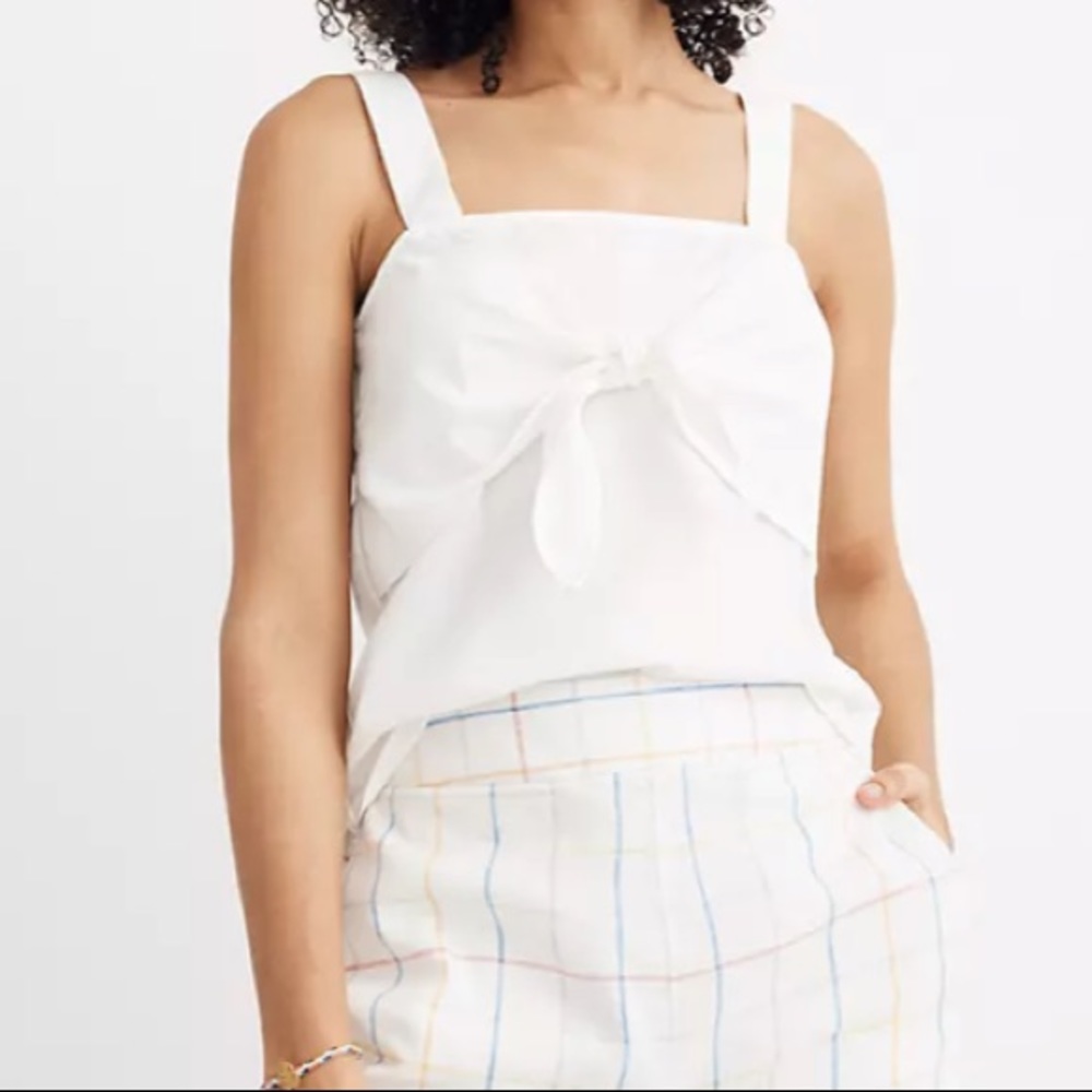 Madewell White Tie-Front Cami Top
